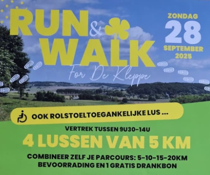 Run & Walk For De Kleppe op 28 september.