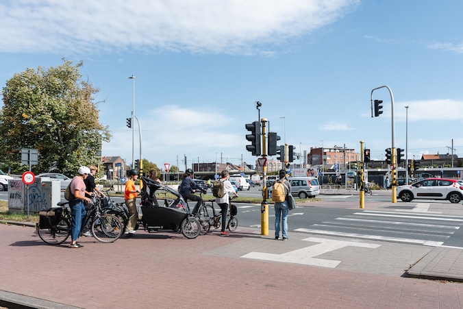 Dampoort rotonde in Gent.