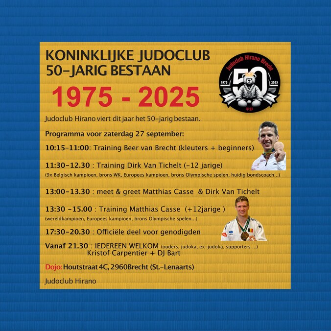Judoclub Hirano viert 50-jarig jubileum