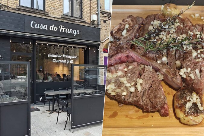 Casa Do Frango is te vinden aan de Leet. Rechts: T-bone met gebakken groenten. 
