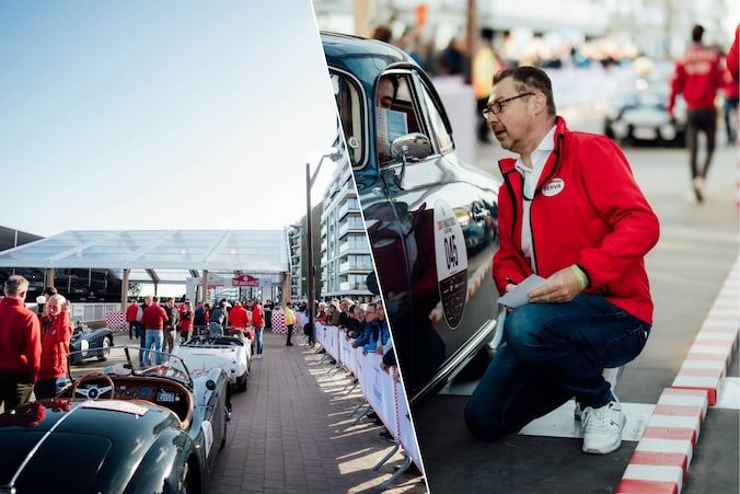 Deelnemers aan Zoute Rally tekenen present voor traditionele technische ...