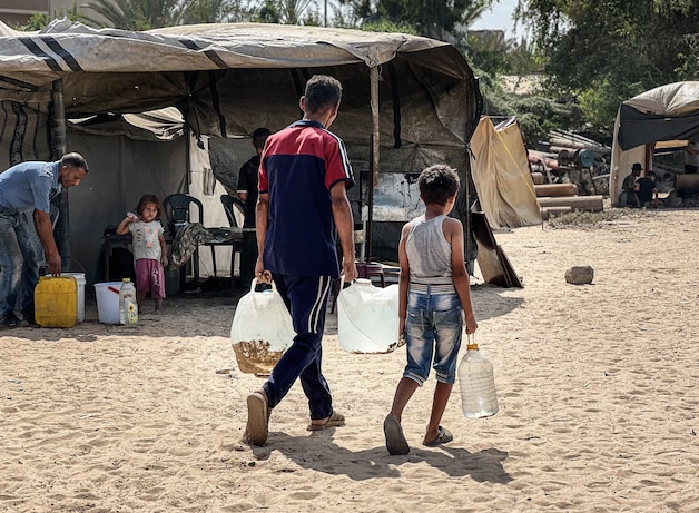 Palestijnse in een vluvhtelingenkamp in Gaza