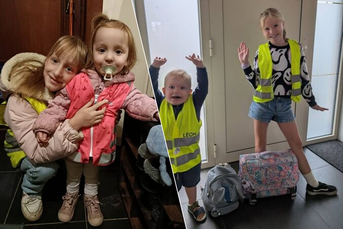 Deze lezers uit Brugge nemen deel aan de Nationale Hesjesdag. 