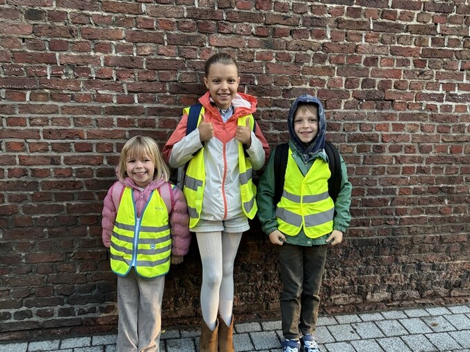 Van klein naar groot: Francesca, Leandro en Valentina aan school Victor van de walle.