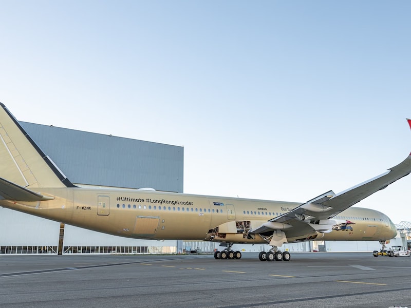 De Airbus A350-1000ULR van Qantas