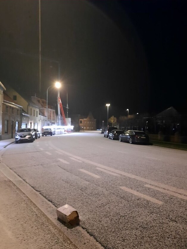 Winterse neerslag in Diksmuide.