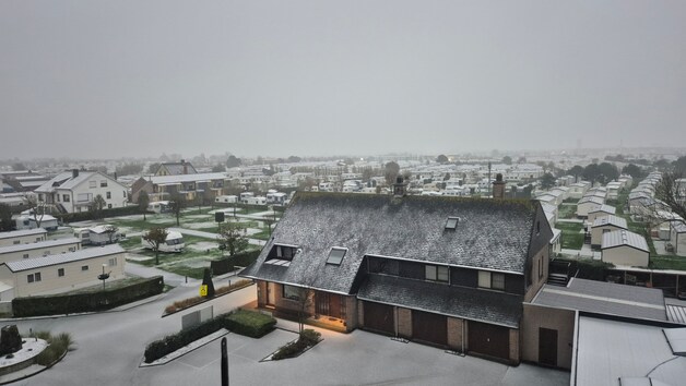 Ook in Bredene viel vannacht de eerste sneeuw van het najaar.