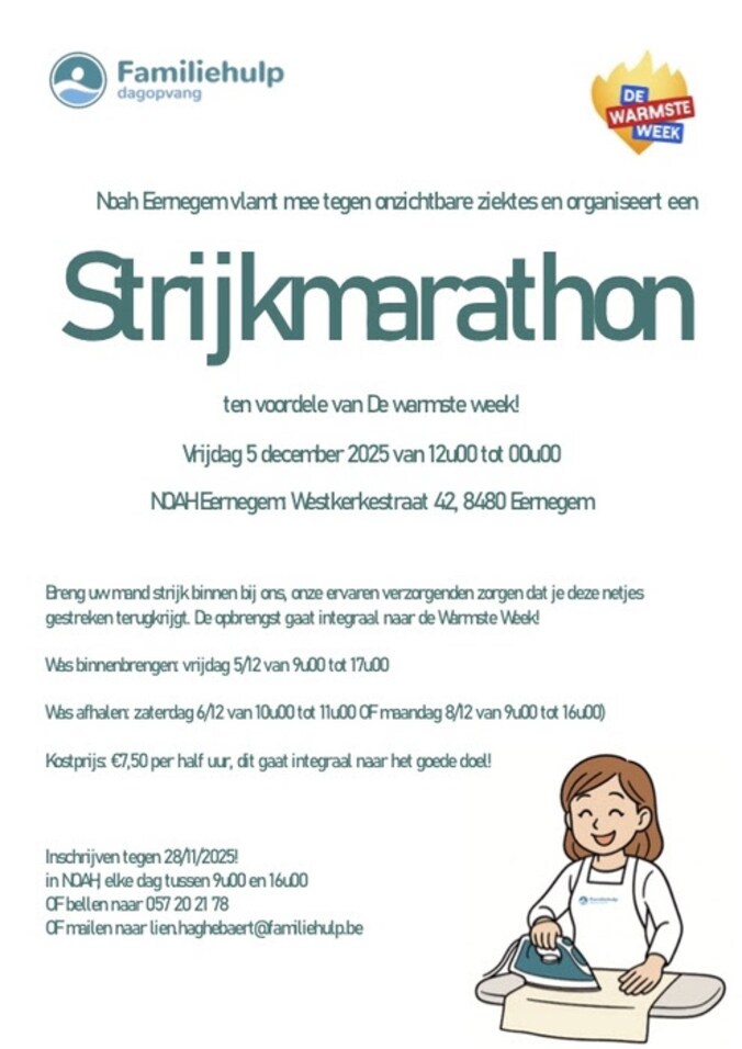 Het promomateriaal van de strijkmarathon