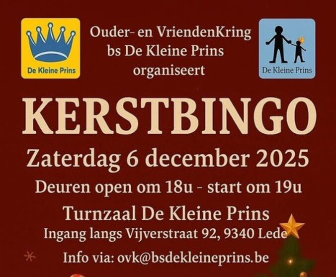 De ouder en vriendenkring van basisschool De Kleine Prins organiseert een kerstbingo.