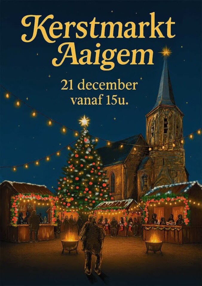 VZW'eer niet thuis organiseert op 21 december een kerstmarkt aan de kerk in Aaigem.