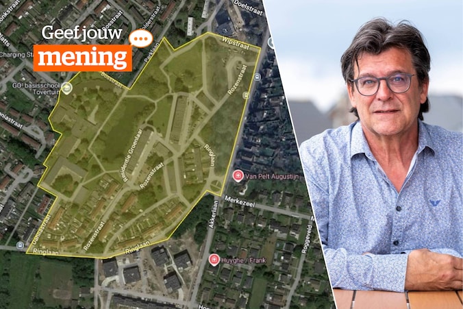 De zone waar het samenscholingsverbod van kracht is. Rechts: burgemeester Eddy Bevers