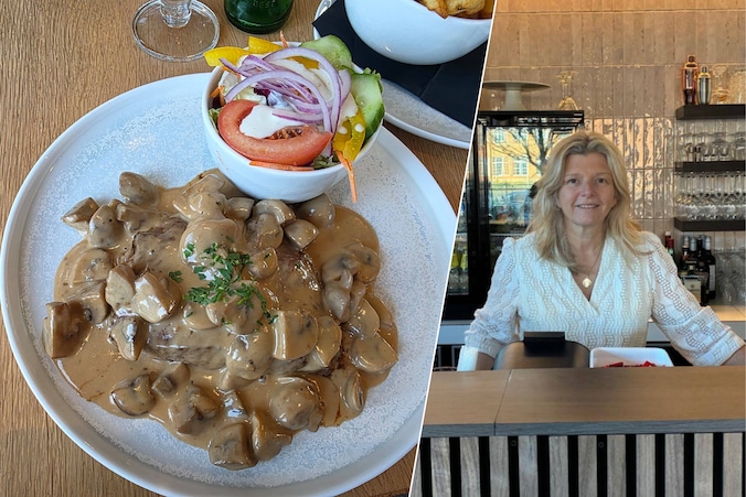 Sonja serveert in haar zaak Brasserie Koolmijn in Genk onder meer deze steak champignon. 