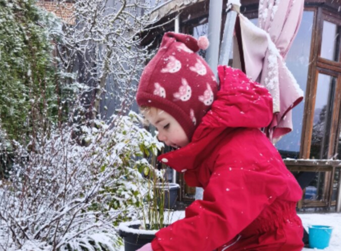 In Alsemberg, bij Beersel, werd alvast in de sneeuw gespeeld.