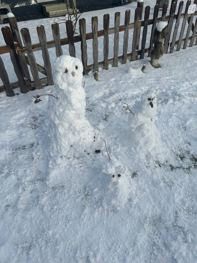 Een sneeuwman in Merksplas.