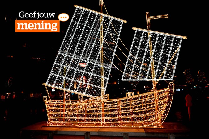 Kerstverlichting in Blankenberge.