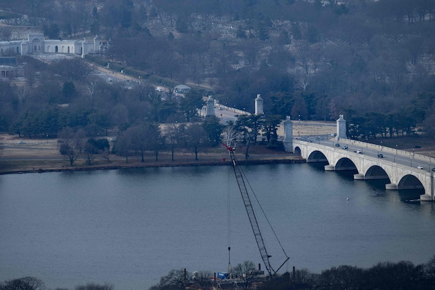 De triomfboog zou op deze plaats komen: de rotonde aan het uiteinde van de Arlington Memorial Bridge.