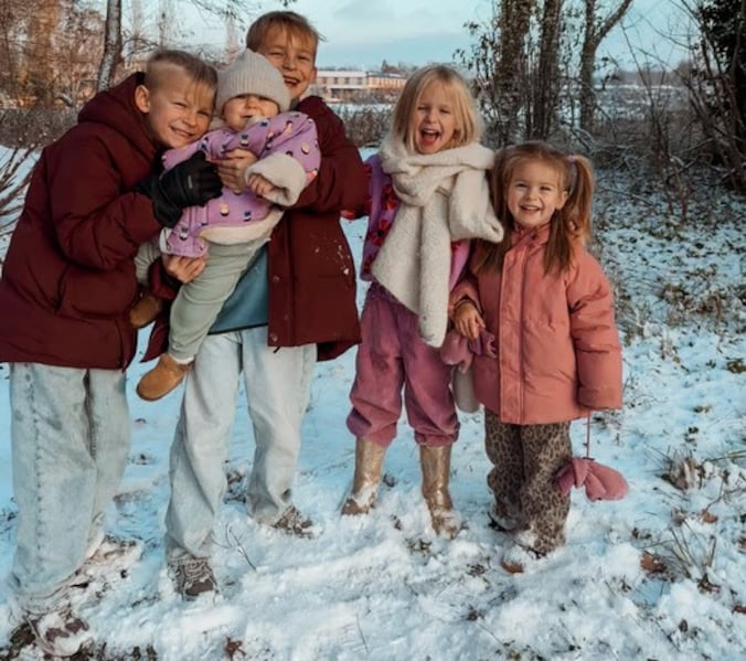 Sneeuwpret in Mechelen.