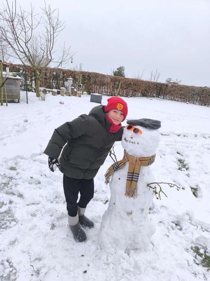 Sneeuwpret in Anzegem dankzij nieuwe sneeuwval