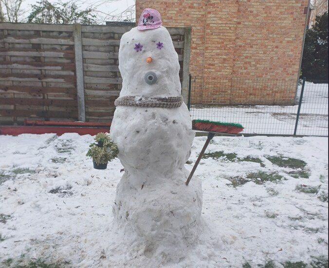 Sneeuwman in Wingene