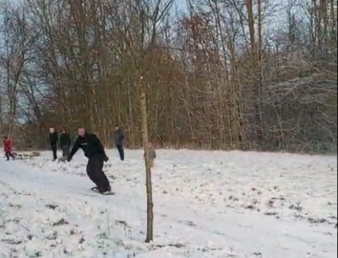Snowboarden op de Wolvenberg in Oudenaarde