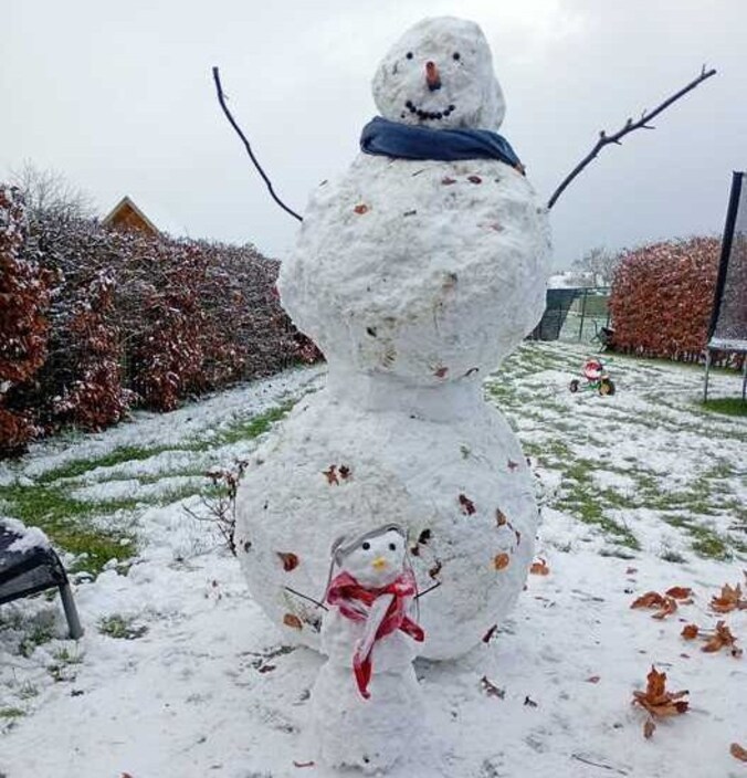 Sneeuwpret in Brecht.