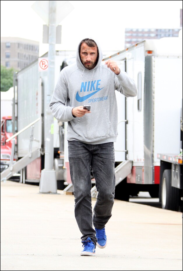Matthias Schoenaerts op de set van 'Blood Ties'