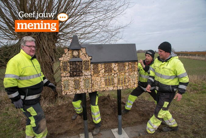 ARCHIEF. Het bijenhotel werd aan de Oude Wettersesteenweg ter hoogte van de N42 geplaats