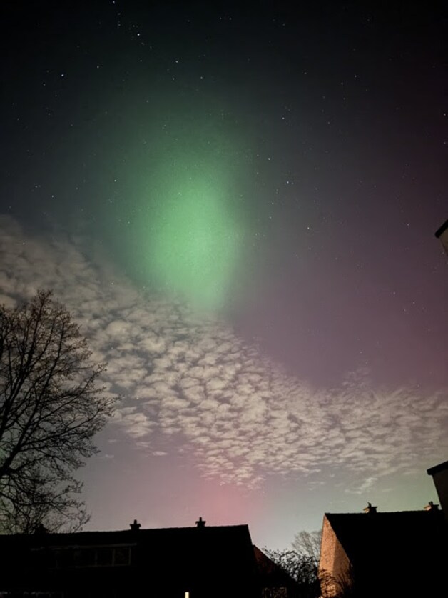 Het noorderlicht was goed te zien in Aalst.
