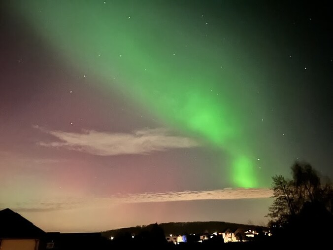 Het noorderlicht was heel helder te zien boven Oudenaarde.