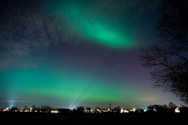 Het noorderlicht boven Gullegem