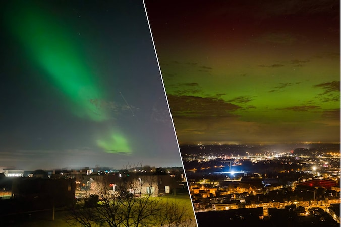 Een lezer uit Merelbeke-Melle kon de kleurschakeringen van het noorderlicht vastleggen op beeld. / Een lezer uit Aarschot kon de kleurschakeringen van het noorderlicht vastleggen op beeld.