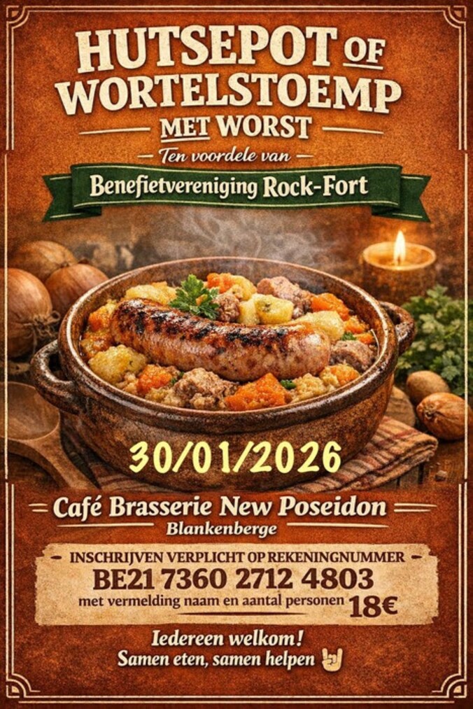 Eetfestijn van benefietvereniging Rock-Fort in Blankenberge