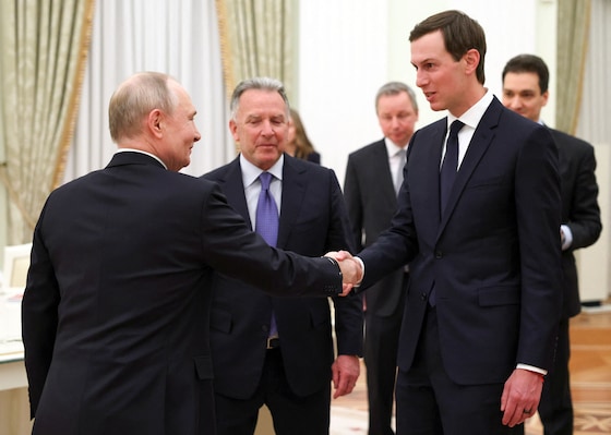 Witkoff en Kushner bij een eerder bezoek aan Poetin in januari 2026.