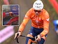 KIJK. Hij moest er toch even van bekomen: topfavoriet Mathieu van der Poel valt tijdens verkenning WK-omloop