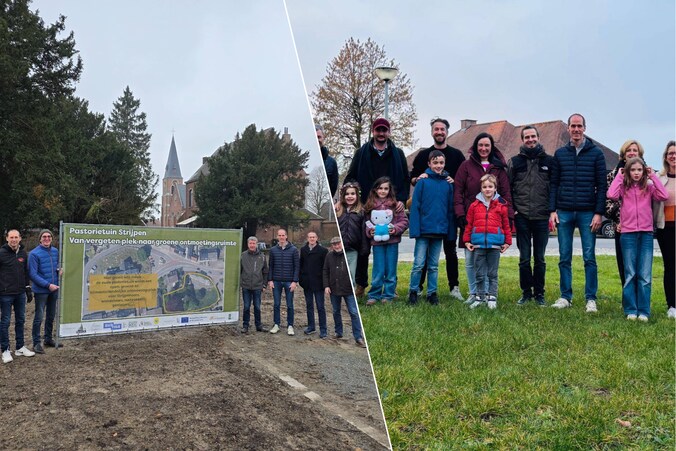 De pastorietuin van Strijpen. / Groenzone op de kruising van de Hoevestraat en de Bronstraat.