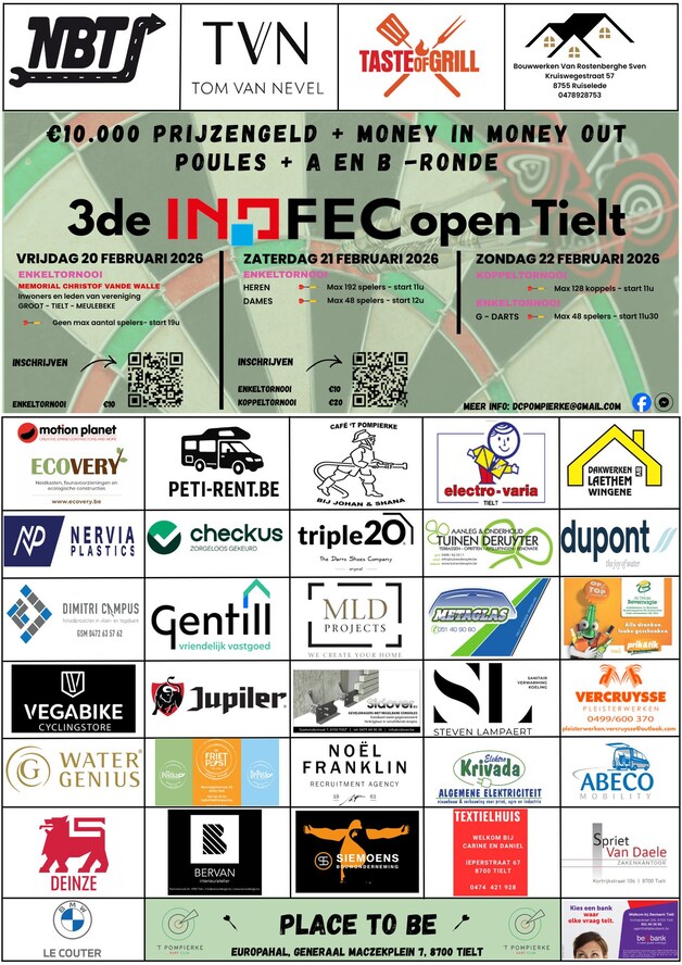 Inofec Open Dartstornooi keert terug naar Europahal met ...