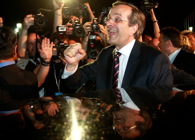 Antonis Samaras, de winnaar van de verkiezingen van gisteren.