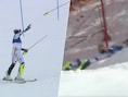 KIJK. Wanneer emoties de bovenhand nemen: Noorse topfavoriet gooit na diskwalificatie skistokken weg en gaat languit in de sneeuw liggen