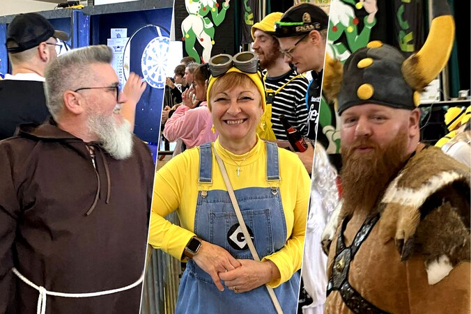 Van een pater, Minionfiguren tot een Viking, allerlei personages kwamen een pijltje gooien in Ronse.