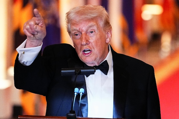 De Amerikaanse president Donald Trump afgelopen weekend op het zogenaamde Gouverneursdiner in het Witte Huis.