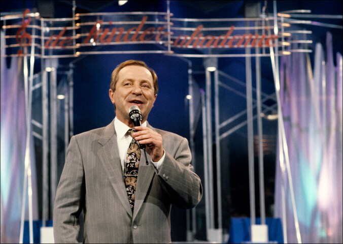 Walter Capiau in 1989, als presentator van het vtm-programma De Kinderacademie.