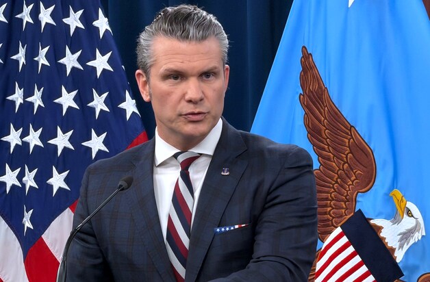 De Amerikaanse minister van Defensie Pete Hegseth.