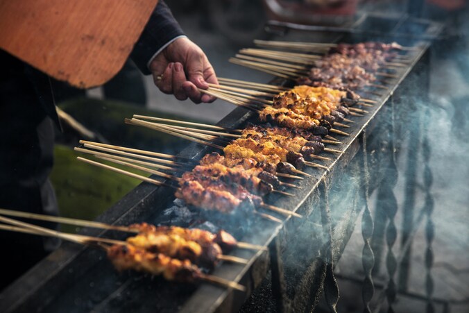 De typische Chinese barbecue of shaokao, beeld ter illustratie