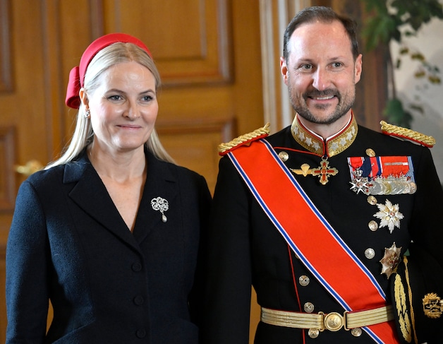 Mette-Marit en Haakon vorige week bij het Belgisch staatsbezoek aan Noorwegen.
