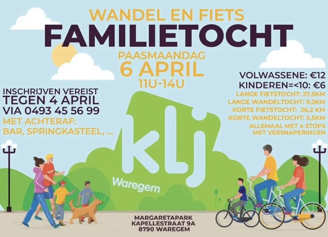 De flyer van de familietocht in Waregem
