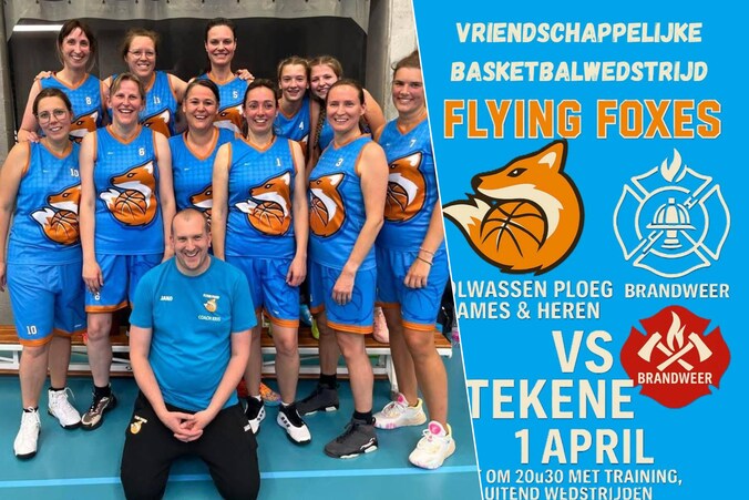 De vrouwenploeg van de Flying Foxes. / Woensdag spelen de Flying Foxes tegen de lokale brandweer.