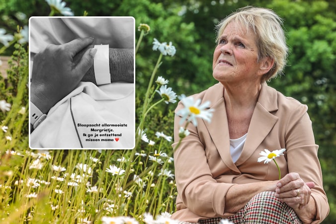 Margriet Hermans. Inzet: het beeld dat dochter Celien woensdagmiddag op Instagram heeft geplaatst.