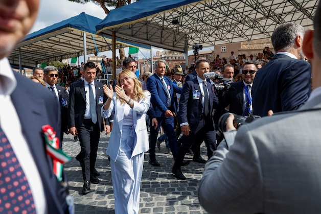 Prime Minister Giorgia Meloni and members of her cabinet were present as the parade passed through Via dei Fori Imperiali.