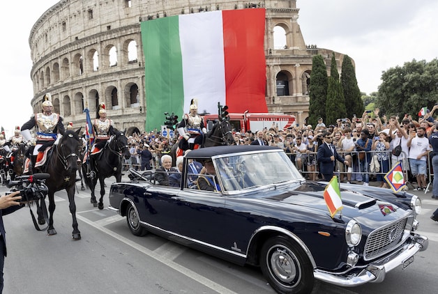 Italian President Sergio Mattarella during the annual military parade.