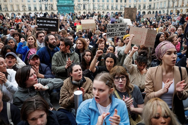 Demonstrators for the French Ministry of Justice in Paris on June 8, 2026. The demonstration, organized through the collection of Mouv'Enfants and other organizations, is a competition for children under the age of 15.